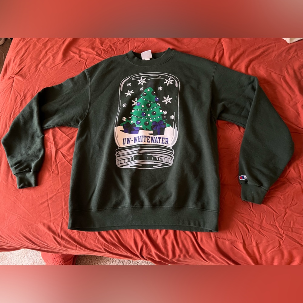 UW-Whitewater Champion Eco Authentic Dark Green Winter Sweatshirt